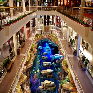 3D Ocean World JJ6219FF Floor Wallpaper Murals Self-Adhesive Removable Bath Floor Waterproof floor Rug Mat Print Epoxy Kitchen