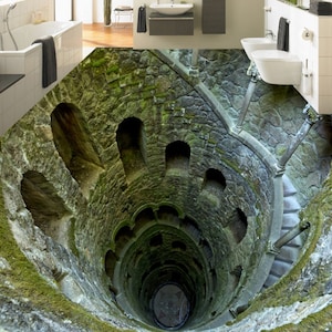 3D Deep Hole JJ4670FF Boden Tapete Murals selbstklebende abnehmbare Bad Boden wasserdichtboden Teppich Matte Print Epoxy Küche