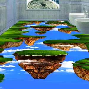 3D Sky Stones JJ6237FF Floor Wallpaper Murals Self-Adhesive Removable Bath Floor Waterproof floor Rug Mat Print Epoxy Kitchen