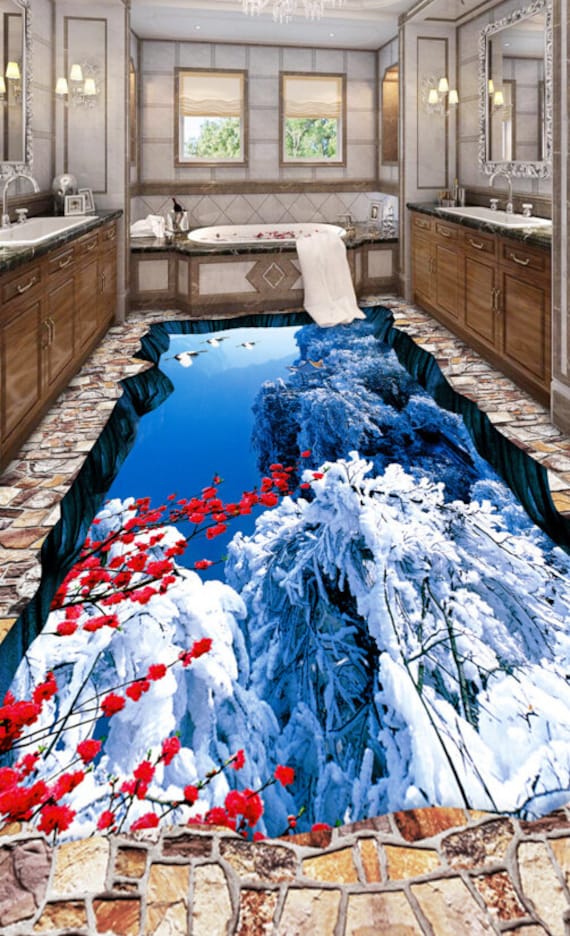3D Snow Mountains JJ4474FF Floor Wallpaper Murals Self-adhesive