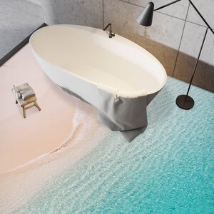3D Elegant Beach JJ2552FF Floor Wallpaper Murals Self-Adhesive Removable Bath Floor Waterproof floor Rug Mat Print Epoxy Kitchen