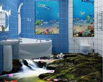 Vinilo Decorativo 3D Efecto Espuma De Mar - 250x175 Cm, Extraíble, Impermeable, Para Suelo Y Pared