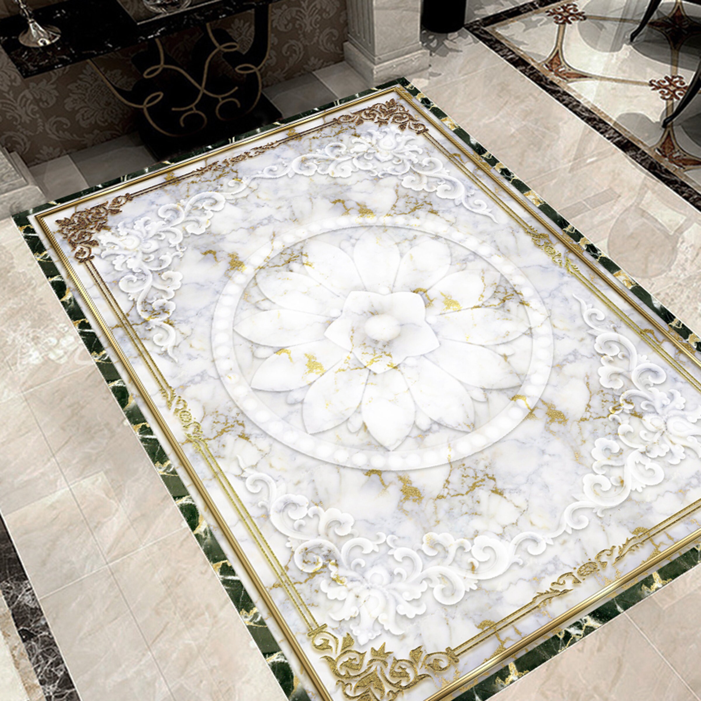 3D Succulent Lotus 364 Floor Mural  Wallpaper Murals Rug & Mat Print Epoxy waterproof bath floor