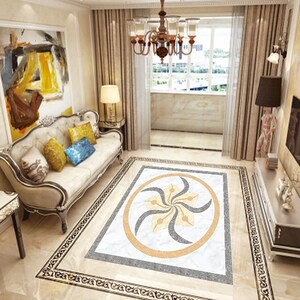 3D Gray Turning JJ6579FF Floor Wallpaper Murals Self-Adhesive Removable Bath Floor Waterproof floor Rug Mat Print Epoxy Kitchen