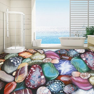 3D Special Energy Stones JJ5266FF Floor Wallpaper Murals Self-Adhesive Removable Bath Floor Impermeabile pavimento Rug Mat Stampa Epoxy Kitchen