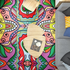 3D Fun Color Design JJ6659FF Floor Wallpaper Murals Self-Adhesive Removable Bath Floor Waterproof floor Rug Mat Print Epoxy Kitchen