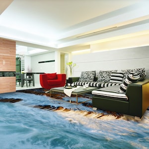 3D Elegant Sea Water JJ5927FF Floor Wallpaper Murals Self-Adhesive Removable Bath Floor Waterproof floor Rug Mat Print Epoxy Kitchen