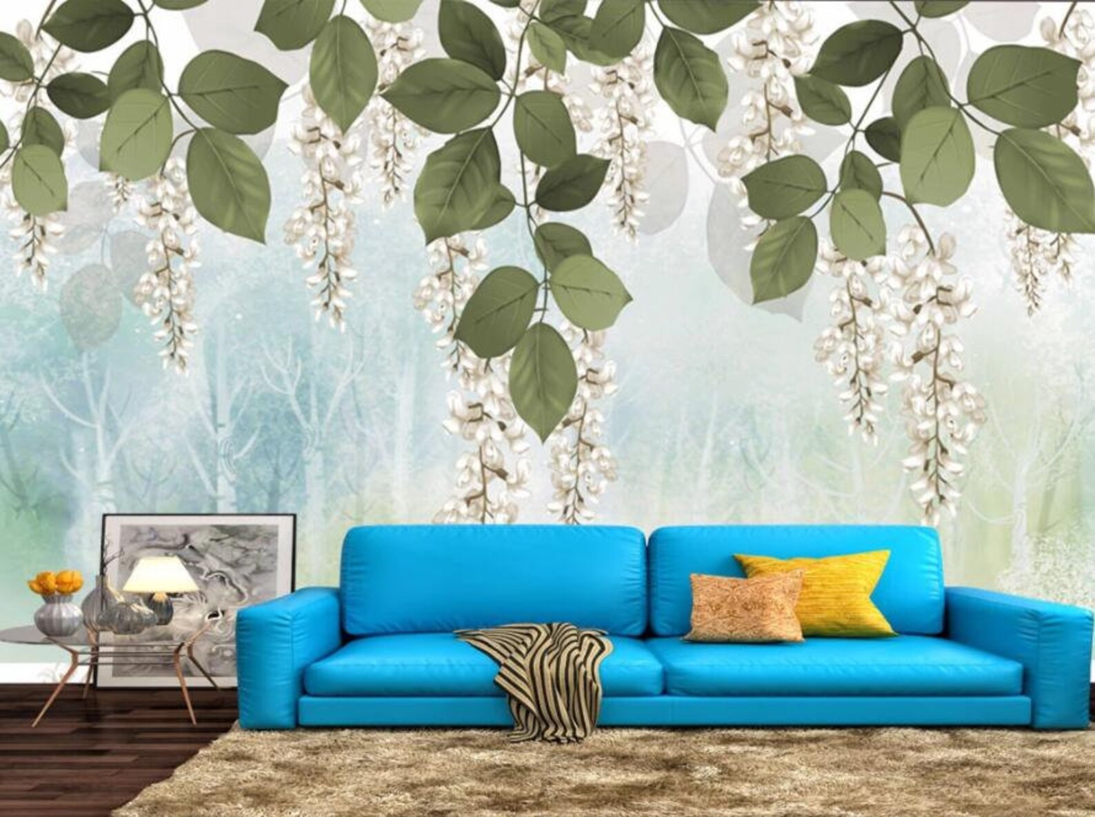 3D Dark Green Leaves ZZ1466 Self-adhesive Wallpaper Mural Peel | Etsy