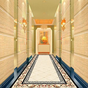 3D Blue Classic JJ5884FF Floor Wallpaper Murals Self-Adhesive Removable Bath Floor Waterproof floor Rug Mat Print Epoxy Kitchen