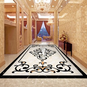 3D Publicity Pattern JJ6522FF Floor Wallpaper Murals Self-Adhesive Removable Bath Floor Waterproof floor Rug Mat Print Epoxy Kitchen