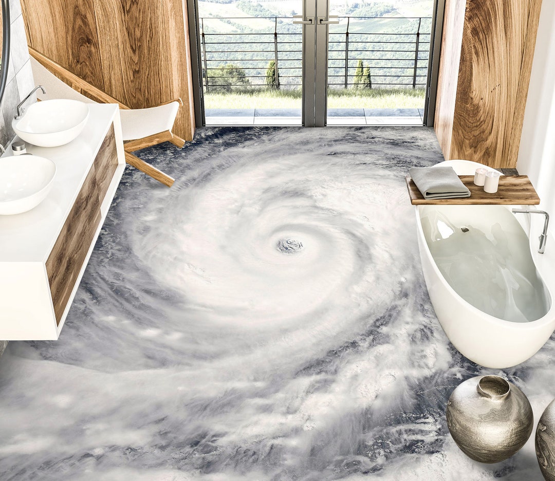 3D Storm Vortex JJ3346FF Floor Wallpaper Murals Self-adhesive Removable ...