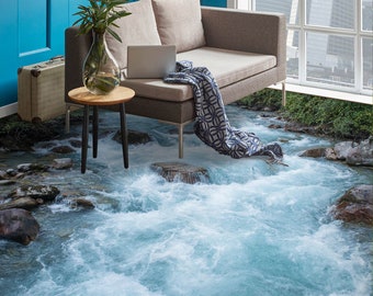 3D Stone Lake 1356 Floor Wallpaper Murals Self-adhesive Removable ...