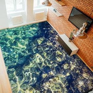 3D Secret Water Pattern JJ2585FF Floor Wallpaper Murals Self-Adhesive Removable Bath Floor Waterproof floor Rug Mat Print Epoxy Kitchen
