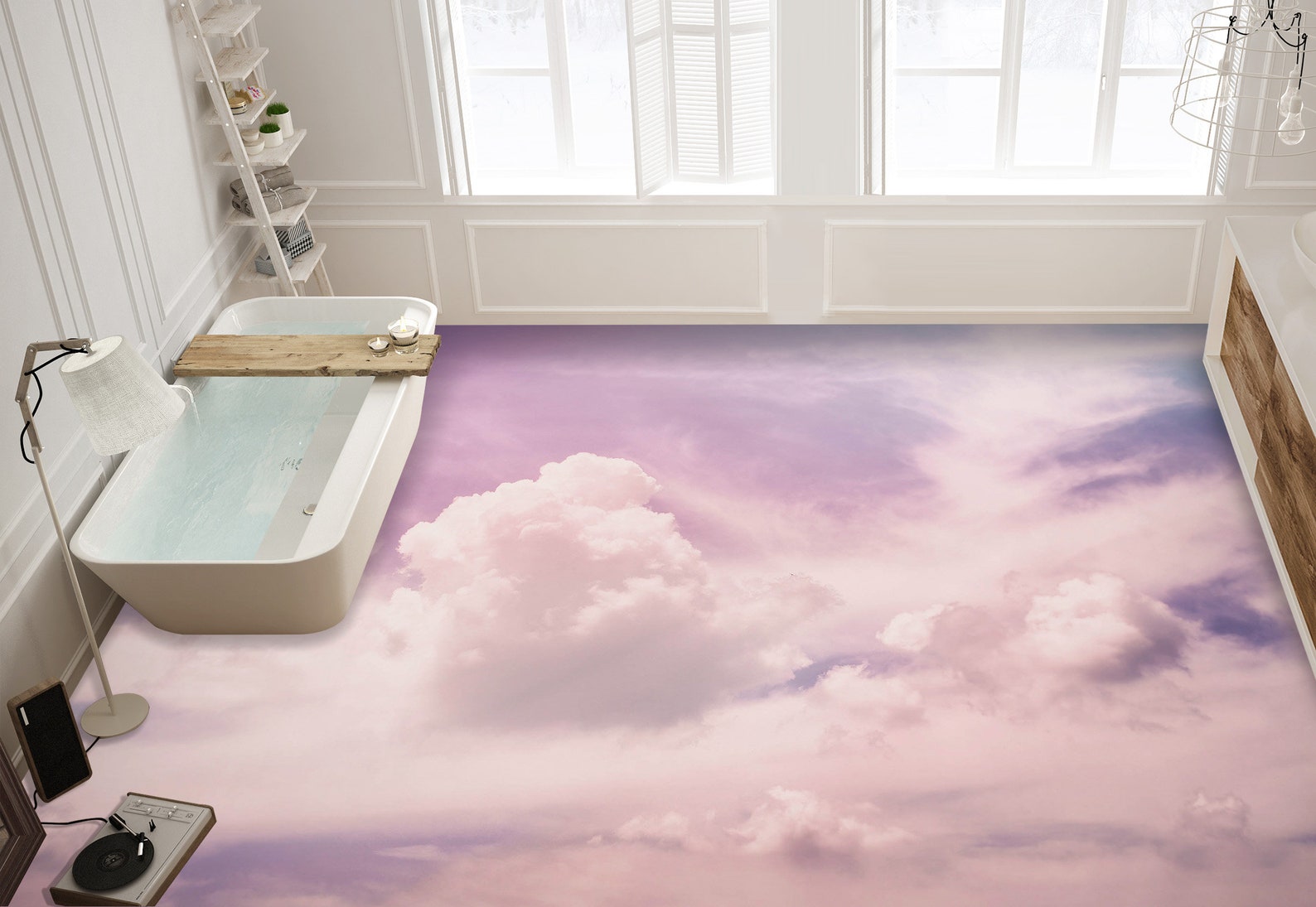 3d gentle purple clouds jj7334ff floor wallpaper murals etsy