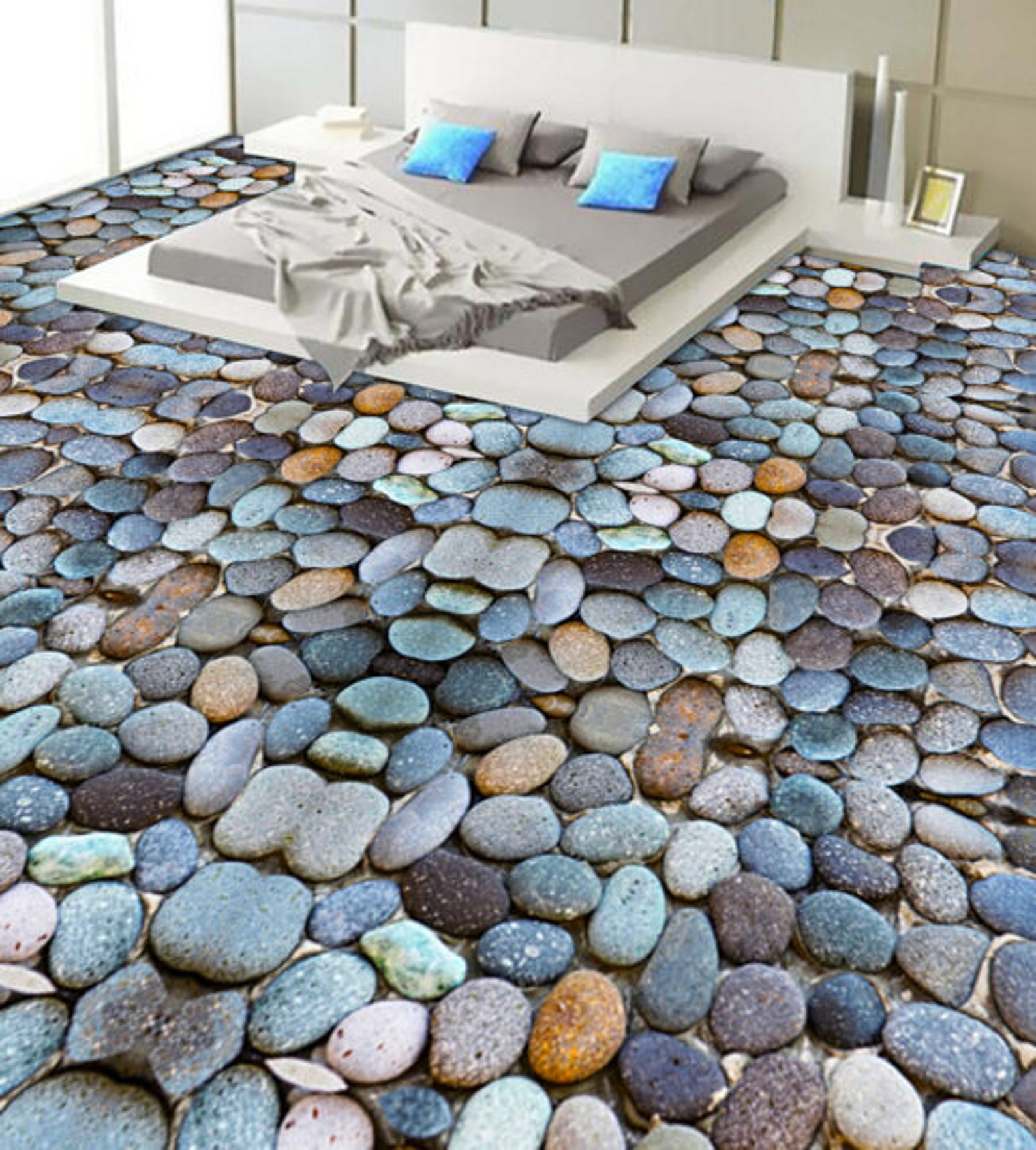 3D Wish Stones JJ4537FF Floor Wallpaper Murals Self-adhesive Removable ...