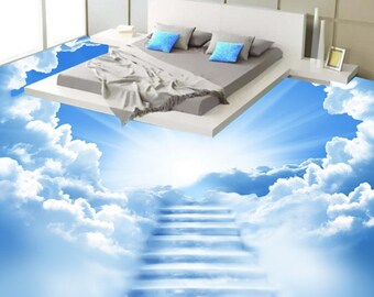 3D Mysterious Stairs JJ4988FF Floor Wallpaper Murals Self-Adhesive Removable Bath Floor Waterproof floor Rug Mat Print Epoxy Kitchen