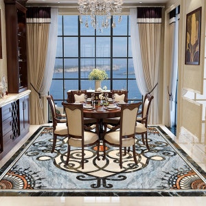 3D Blue Background JJ6562FF Floor Wallpaper Murals Self-Adhesive Removable Bath Floor Waterproof floor Rug Mat Print Epoxy Kitchen
