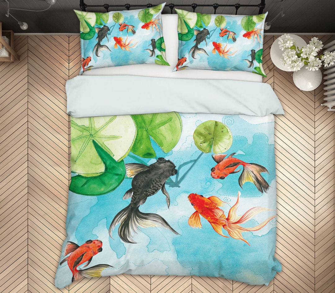3D Black Goldfish ZZD365 Duvet Cover Bedding Set Quilt Cover Etsy