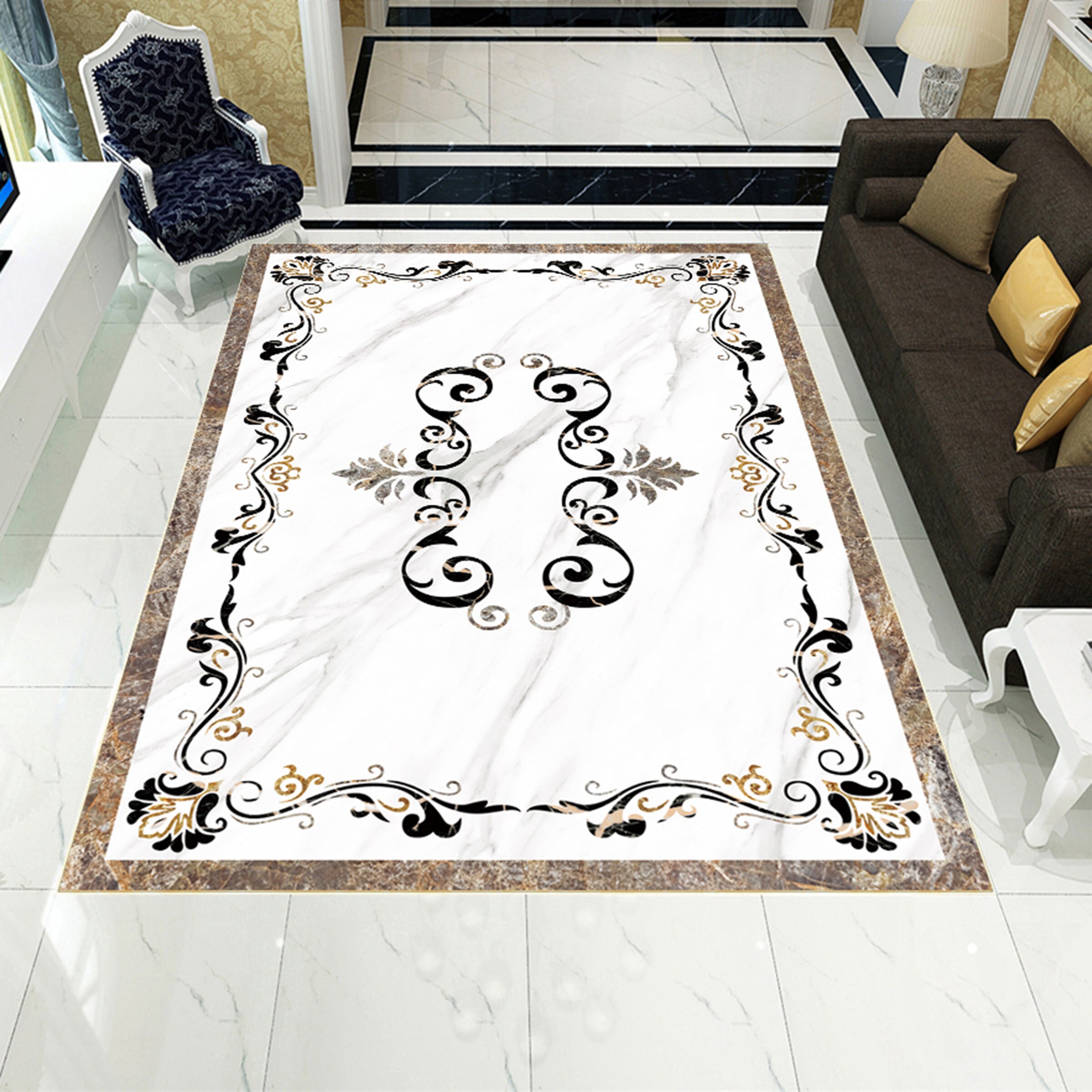 3D Chic Elegance JJ6463FF Floor Wallpaper Murals Self-adhesive