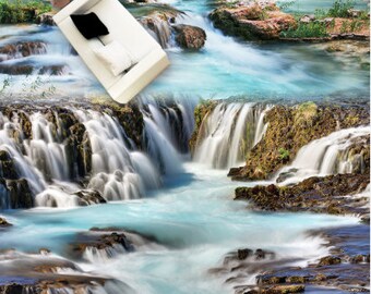 3D Art Waterfall JJ5788FF Floor Wallpaper Murals Self-Adhesive Removable Bath Floor Waterproof floor Rug Mat Print Epoxy Kitchen