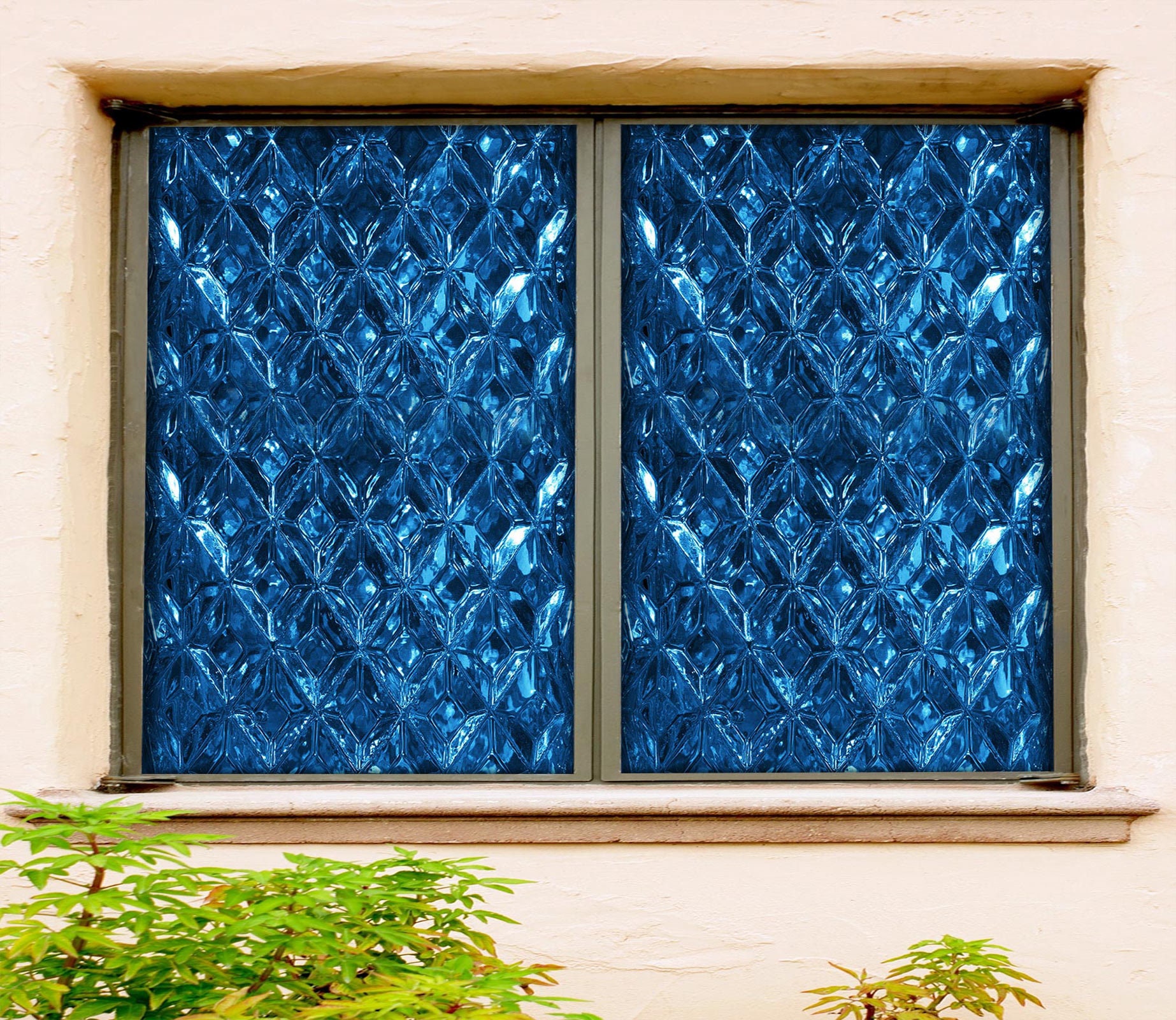3D Dark Blue Art W647 Window Film Print Sticker Cling Stained Glass ...