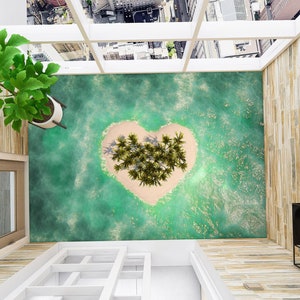 3D Chic Love Island JJ3000FF Floor Wallpaper Murales Autoadesivo Pavimento da bagno rimovibile Pavimento impermeabile Tappeto Mat Stampa Epoxy Kitchen