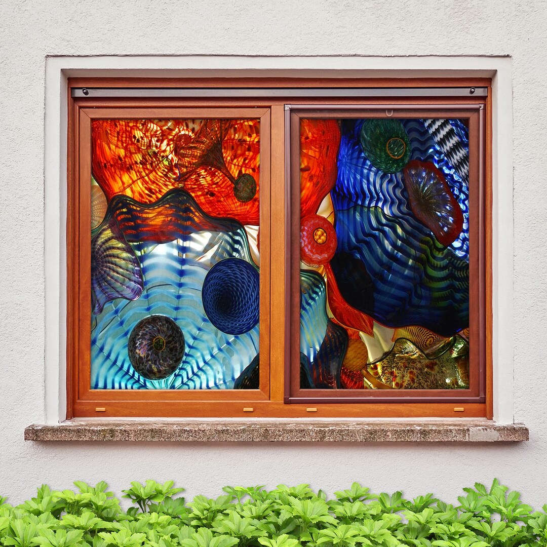 Window Film Pattern Human 3D Wave Pattern WD4116 Window Film Print Sticker Cling Stained Glass ...