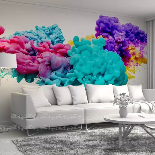 3D Color Explosion ZZ1832 Selfadhesive Wallpaper Mural Peel Etsy