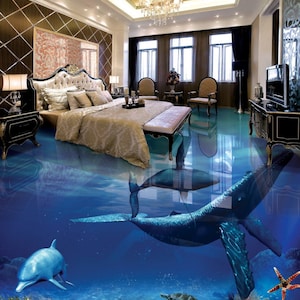 3D Speciale Pesce JJ4921FF Pavimento Wallpaper Murals Auto-Adesivo rimovibile Pavimento Bagno Pavimento Impermeabile Rug Mat Stampa Epoxy Cucina