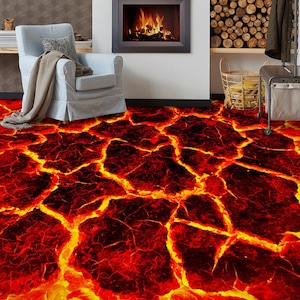 3D Hot Lava JJ4272FF Boden Tapete Murals selbstklebende abnehmbare Bad Boden wasserdichtboden Teppich Matte Print Epoxy Küche