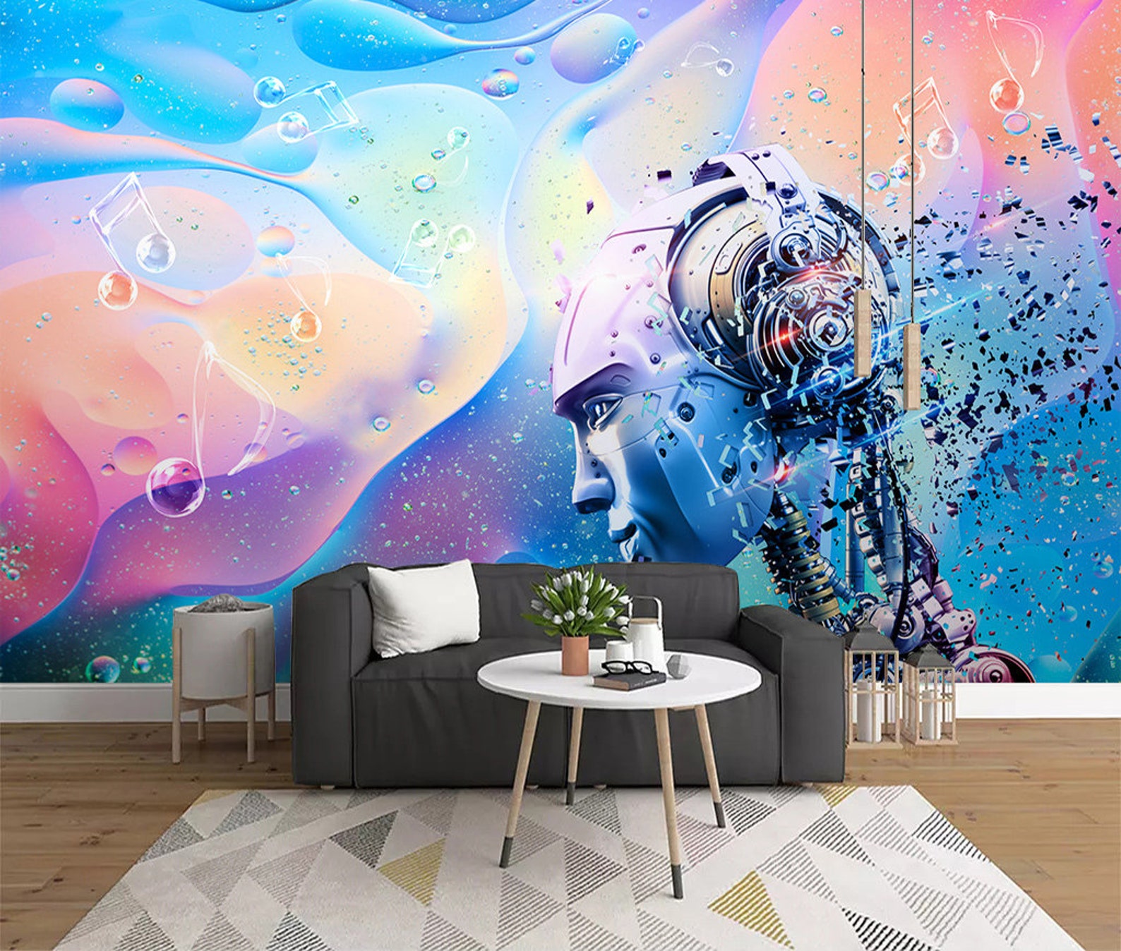 3D Technology ZZ1149 Selfadhesive Wallpaper Mural Peel and Etsy UK