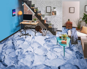 3D Ice Cube Water 0056 Floor Wallpaper Murals Self-adhesive Removable ...