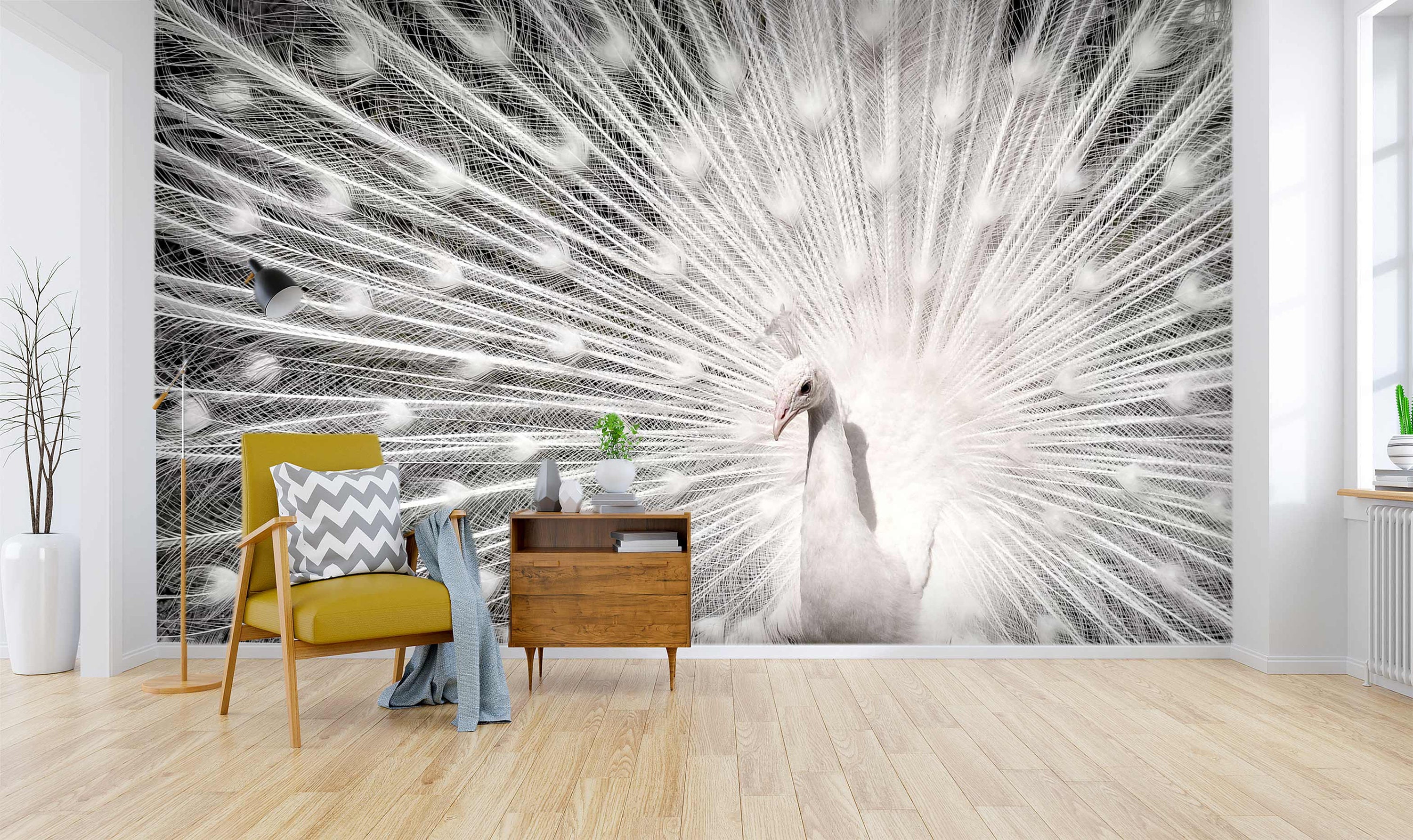 3D White Peacock ZZ7685 Self-adhesive Wallpaper Mural Peel and - Etsy 3D White Peacock ZZ7685 Self-adhesive Wallpaper Mural Peel and - Etsy