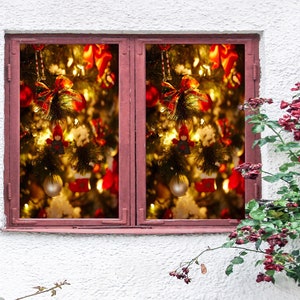 3D Papillon Pendente WD8880 Window Film Print Sticker Cling Stained Glass Xmas Window Decor UV Heat Control Glass Privacy Window Film Rose