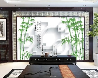 3D Altos Bambúes ZZ3548 Autoadhesivo Wallpaper Mural Peel and Stick Wallpaper Removable Wall Prints Stickers Feature Wall Wallpaper