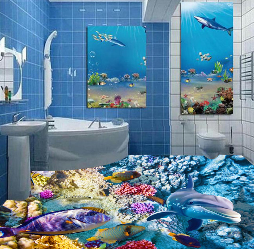 3D Cute Fish 871 Floor Mural  Wallpaper Murals Rug & Mat Print Epoxy waterproof bath floor