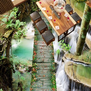 3D Cool Nature JJ5949FF Floor Wallpaper Murals Self-Adhesive Removable Bath Floor Waterproof floor Rug Mat Print Epoxy Kitchen