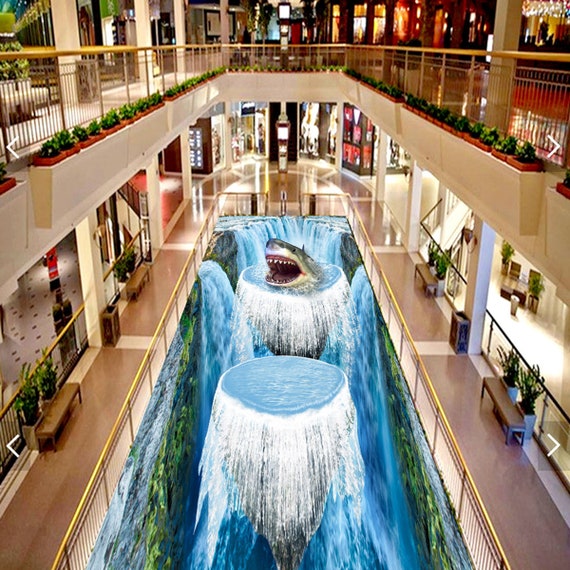 3D Dangerous Shark JJ6364FF Floor Wallpaper Murals Self-adhesive