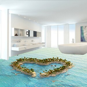 3D Love Island JJ5261FF Floor Wallpaper Murals Self-Adhesive Removable Bath Floor Impermeabile pavimento Rug Mat Stampa Epoxy Kitchen