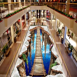3D Above The Sky JJ6186FF Floor Wallpaper Murals Self-Adhesive Removable Bath Floor Waterproof floor Rug Mat Print Epoxy Kitchen