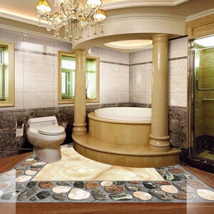 3D Special Stones JJ4395FF Floor Wallpaper Murals Self-Adhesive Removable Bath Floor Impermeabile pavimento Rug Mat Stampa Epoxy Kitchen