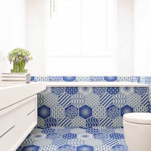 3D Cute Blue Pattern JJ5838FF Floor Wallpaper Murals Self-Adhesive Removable Bath Floor Waterproof floor Rug Mat Print Epoxy Kitchen