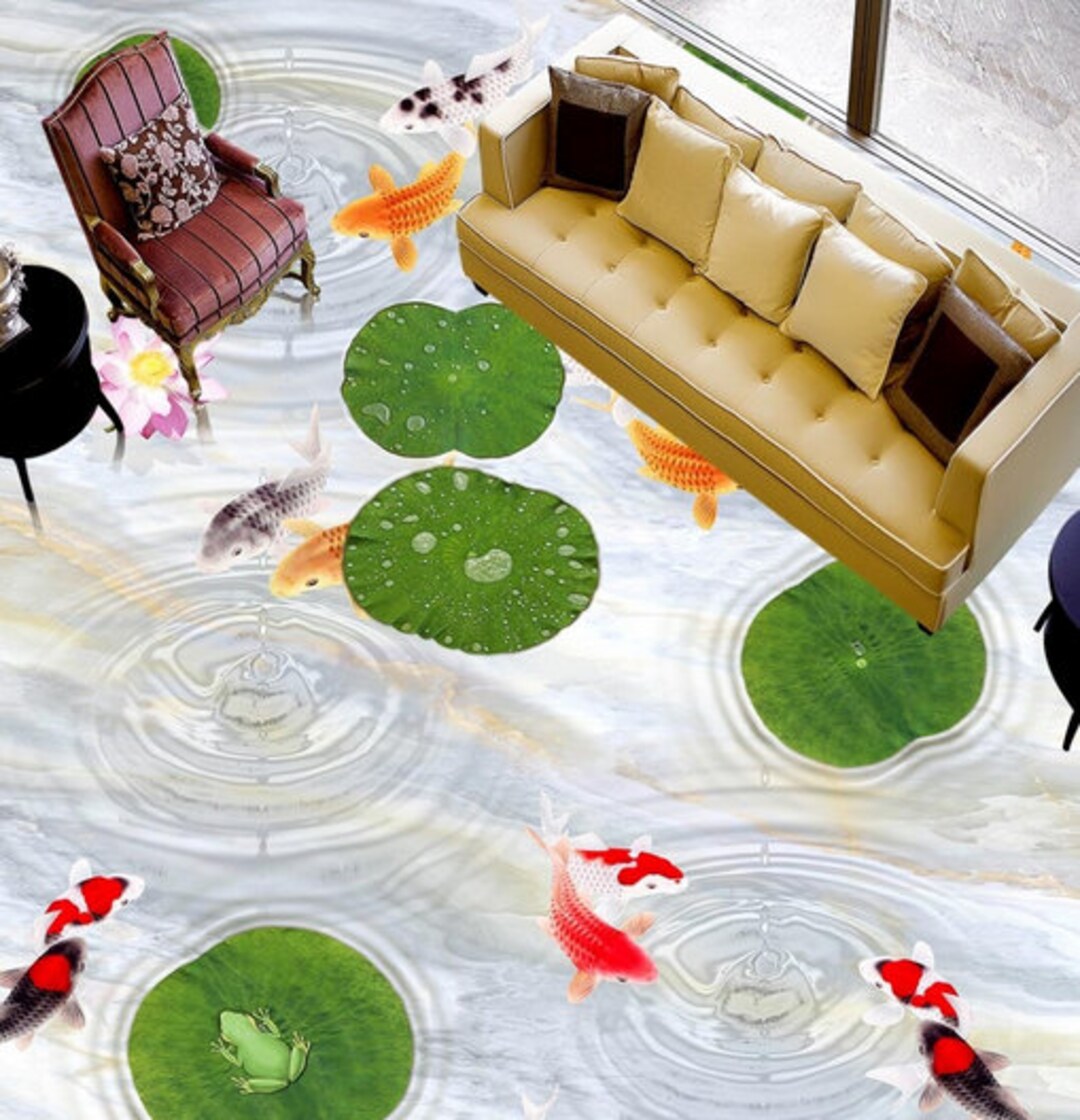 3D Animated Pond JJ5247FF Floor Wallpaper Murals Self-adhesive ...