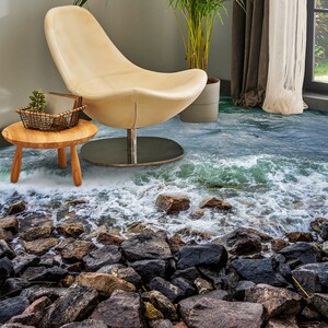 3D The Rocks By The Sea JJ3426FF Floor Wallpaper Murals Self-Adhesive Removable Bath Floor Waterproof floor Rug Mat Print Epoxy Kitchen
