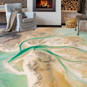 3D Beach Fusion JJ2391FF Floor Wallpaper Murals Self-Adhesive Removable Bath Floor Waterproof floor Rug Mat Print Epoxy Kitchen