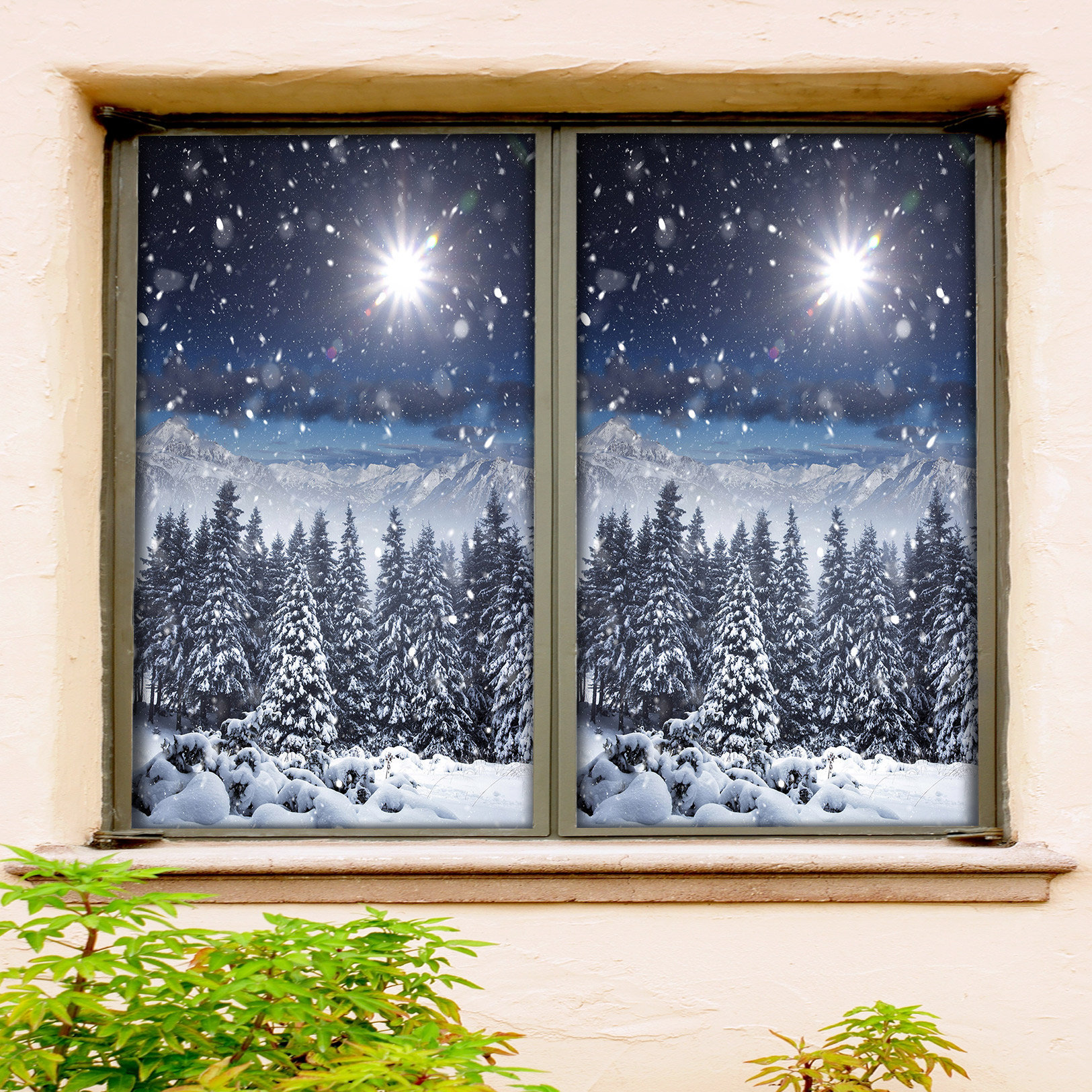 3D Bright Moon WD8858 Window Film Print Sticker Cling Stained Glass ...