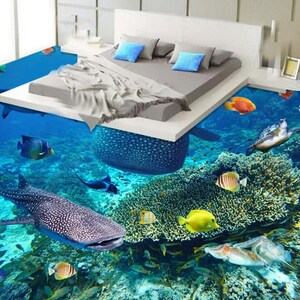 3D Speciale Pesce JJ5544FF Pavimento Wallpaper Murals Auto-Adesivo rimovibile Bagno Pavimento Impermeabile Pavimento Rug Mat Stampa Epoxy Cucina