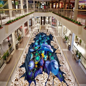 3D Special Seabed JJ4202FF Pavimento Carta da parati Murales Autoadesivo Rimovibile Pavimento da bagno Pavimento impermeabile Tappeto Stampa opaca Cucina epossidica