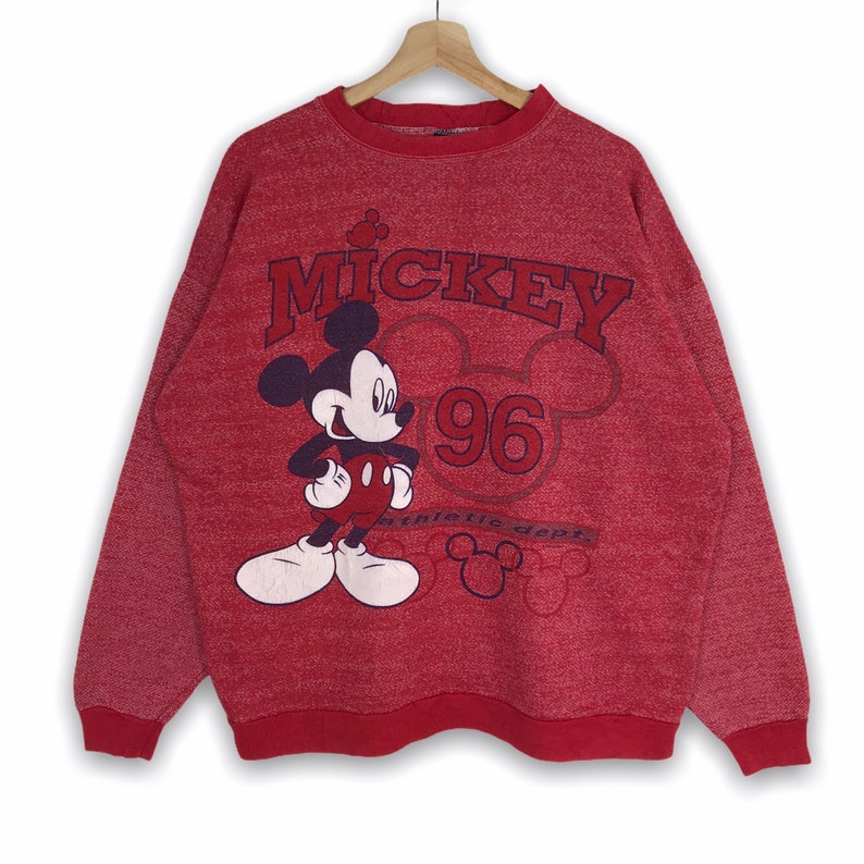 Vintage 90\u2019s DISNEY MICKEY MOUSE Printed Big Logo Disney Sweatshirt Cartoon Crewneck Sweatshirt Size XLarge