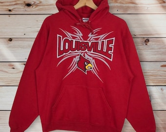 Vintage NCAA Louisville Cardinals Pullover Hoodie Printed 